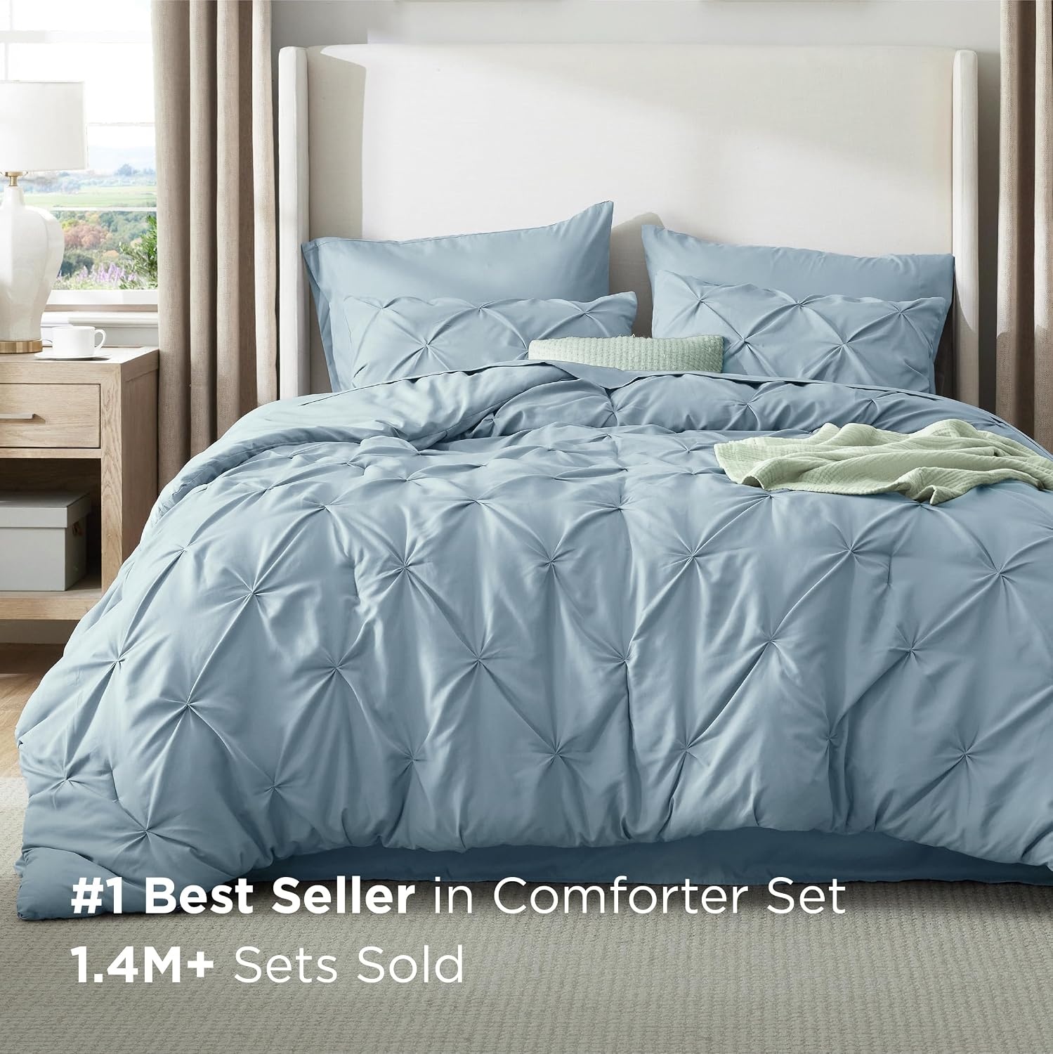 image:imageBedsure Twin XL Comforter Set Pink Dorm Room Essentials for Girls Extra Long Twin XL Bedding Set with Sheets All Season Down Alternative Comforter with Sheets Pillowcase amp Sham18 Light Blue