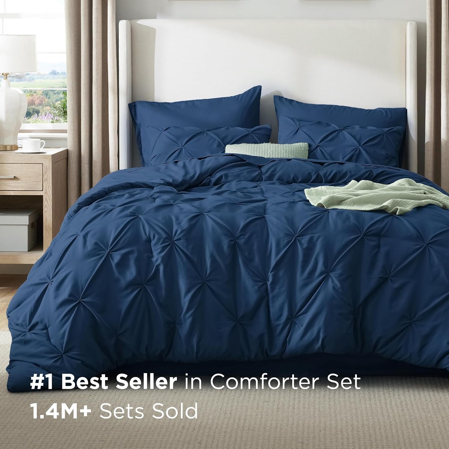 image:imageBedsure Twin XL Comforter Set Pink Dorm Room Essentials for Girls Extra Long Twin XL Bedding Set with Sheets All Season Down Alternative Comforter with Sheets Pillowcase amp Sham12 Navy