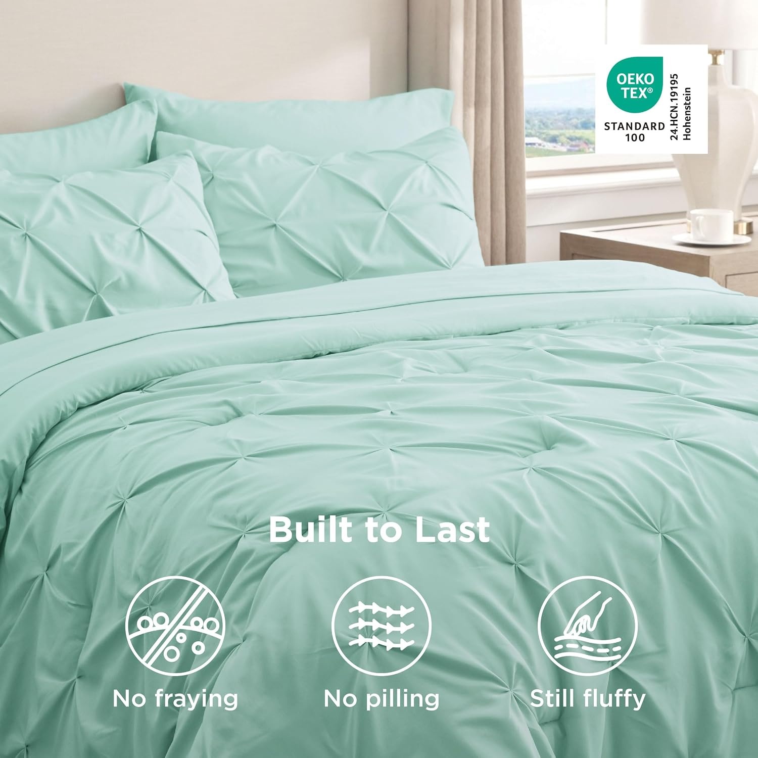 image:imageBedsure Twin XL Comforter Set Pink Dorm Room Essentials for Girls Extra Long Twin XL Bedding Set with Sheets All Season Down Alternative Comforter with Sheets Pillowcase amp Sham28 Mint Green