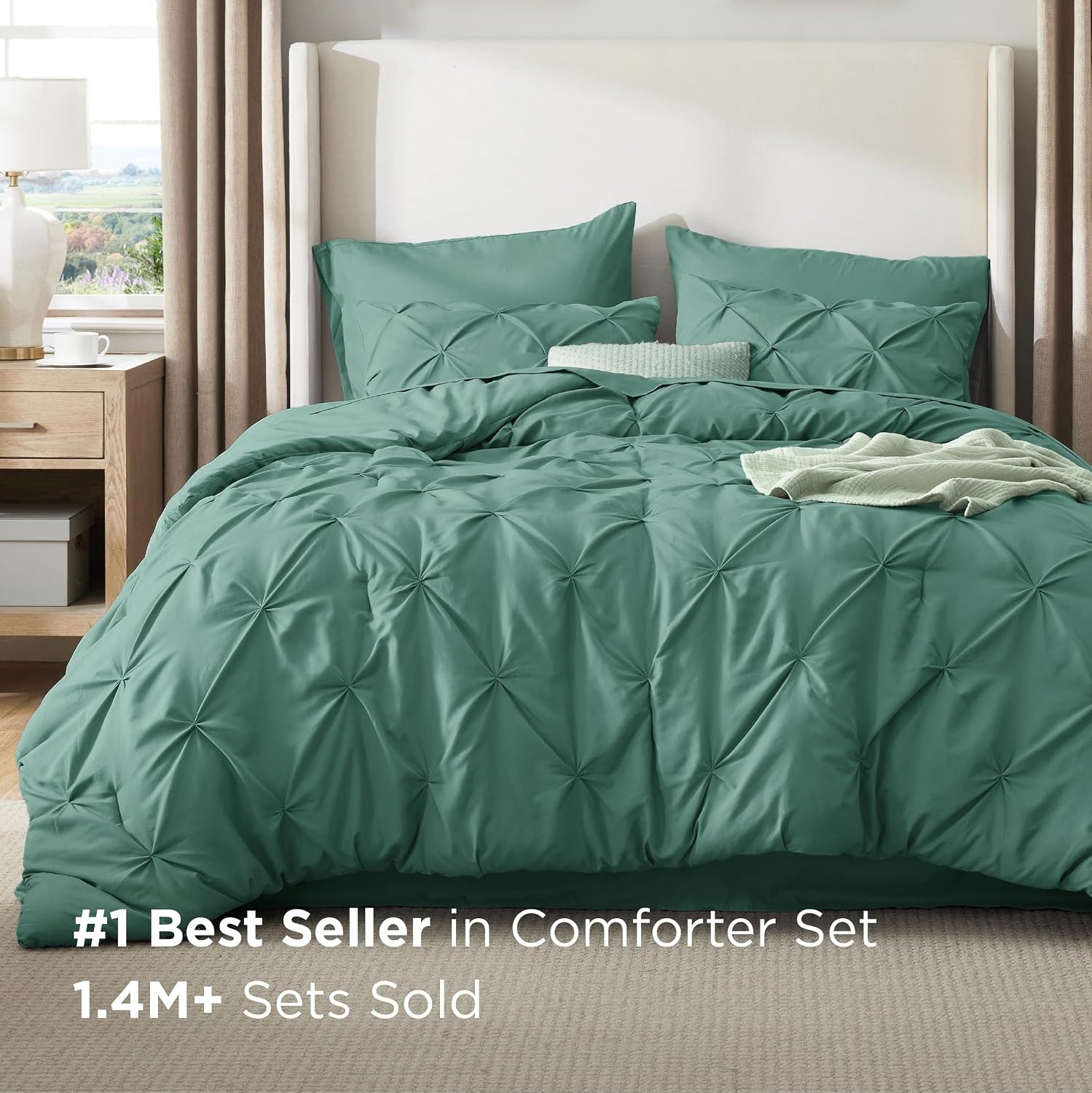 image:imageBedsure Twin XL Comforter Set Pink Dorm Room Essentials for Girls Extra Long Twin XL Bedding Set with Sheets All Season Down Alternative Comforter with Sheets Pillowcase amp Sham31 Pea Green