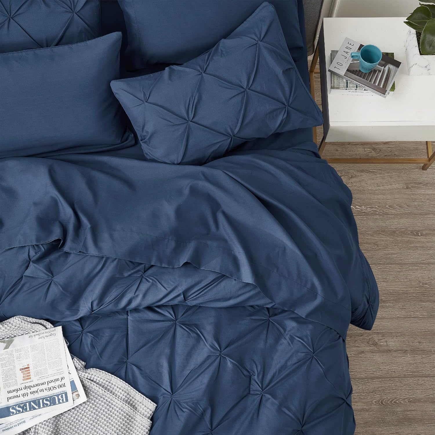 image:imageBedsure Twin XL Comforter Set Pink Dorm Room Essentials for Girls Extra Long Twin XL Bedding Set with Sheets All Season Down Alternative Comforter with Sheets Pillowcase amp Sham12 Navy
