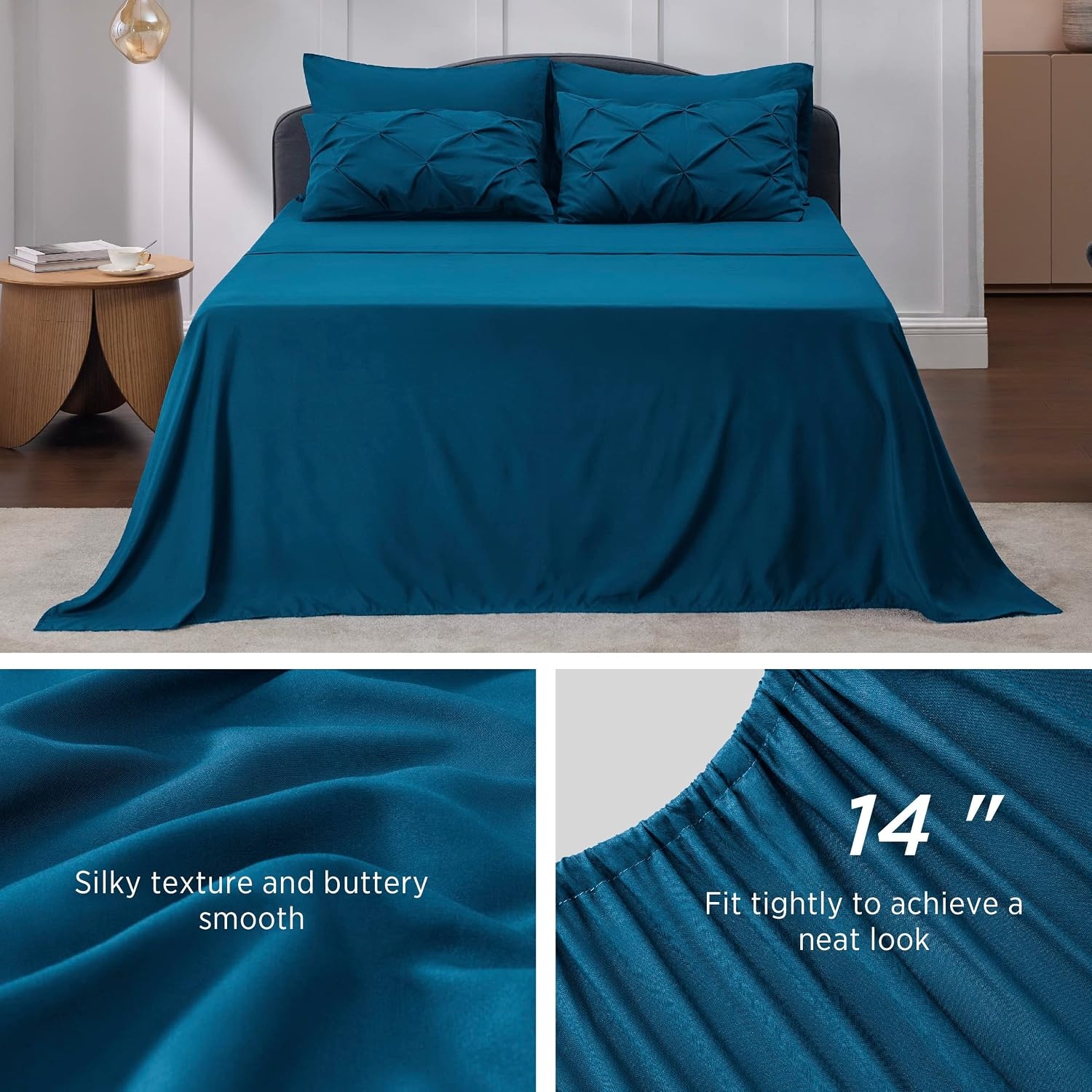 image:imageBedsure Twin XL Comforter Set Pink Dorm Room Essentials for Girls Extra Long Twin XL Bedding Set with Sheets All Season Down Alternative Comforter with Sheets Pillowcase amp Sham14 Teal