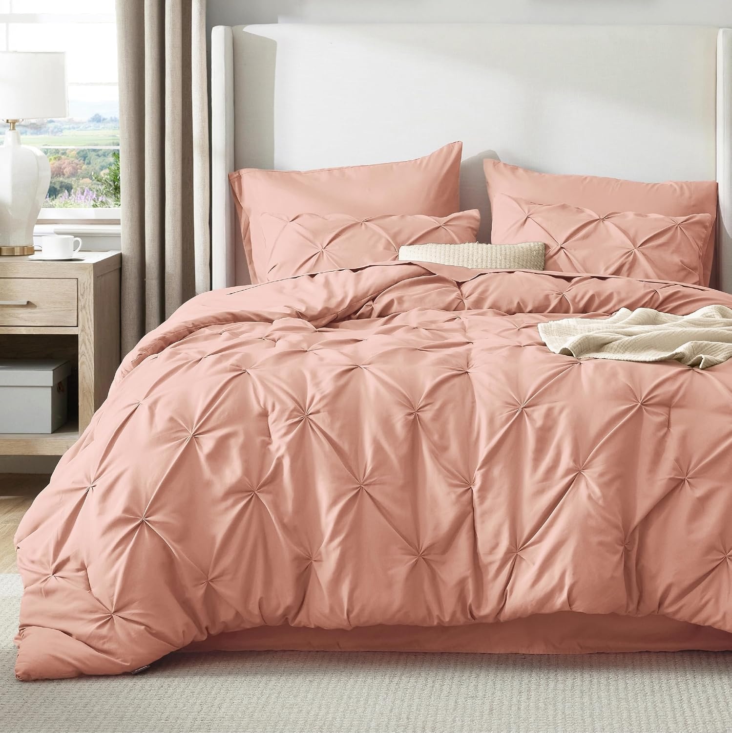 image:imageBedsure Twin XL Comforter Set Pink Dorm Room Essentials for Girls Extra Long Twin XL Bedding Set with Sheets All Season Down Alternative Comforter with Sheets Pillowcase amp Sham29 Dusty Pink