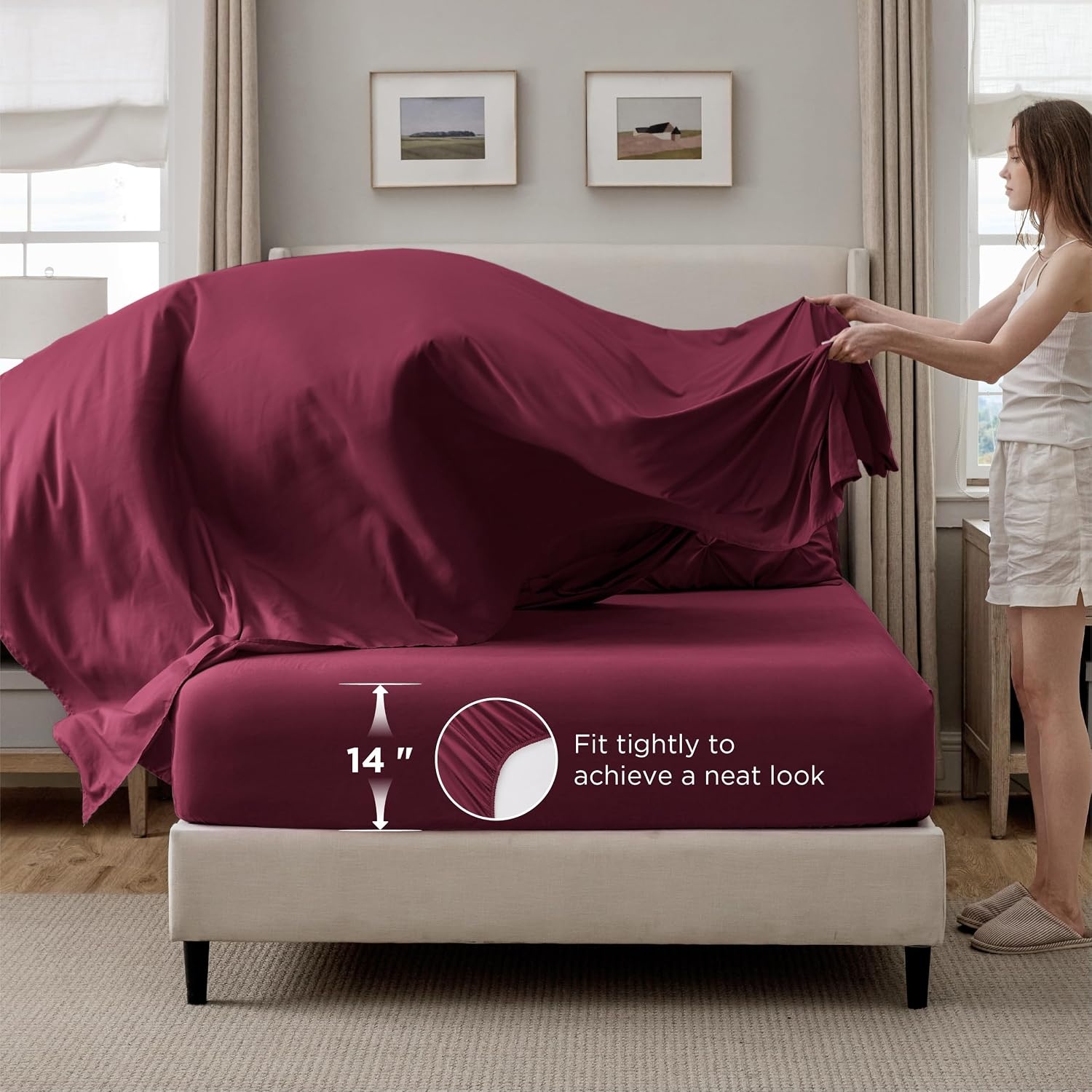image:imageBedsure Twin XL Comforter Set Pink Dorm Room Essentials for Girls Extra Long Twin XL Bedding Set with Sheets All Season Down Alternative Comforter with Sheets Pillowcase amp Sham10 Burgundy