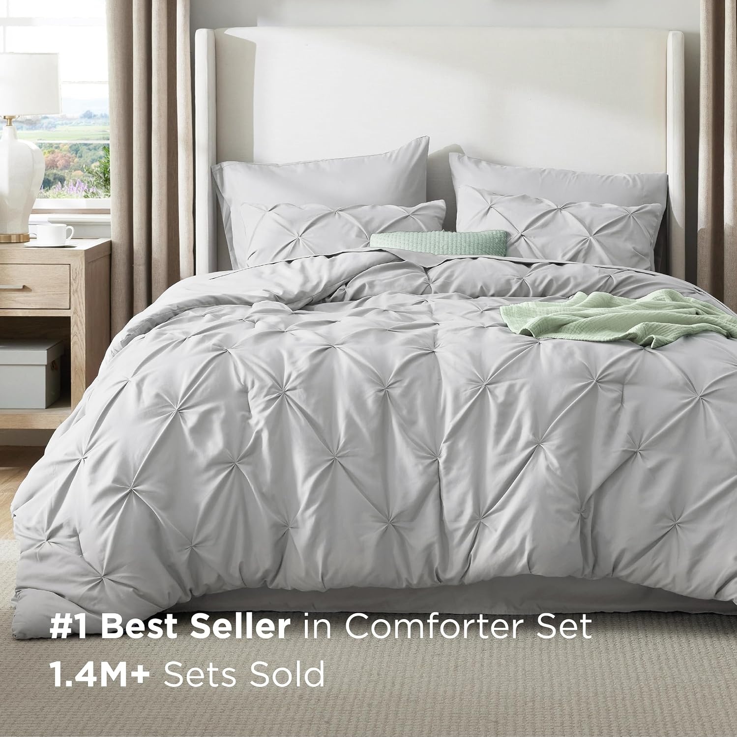 image:imageBedsure Twin XL Comforter Set Pink Dorm Room Essentials for Girls Extra Long Twin XL Bedding Set with Sheets All Season Down Alternative Comforter with Sheets Pillowcase amp Sham22 Light Grey