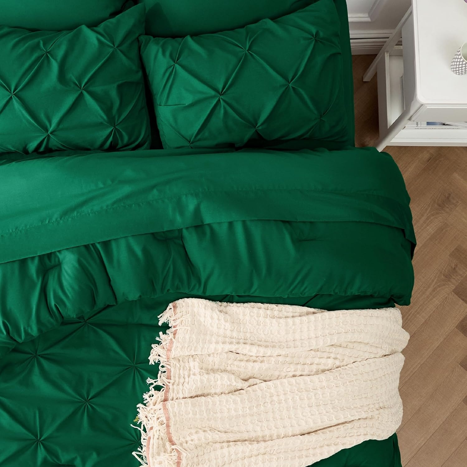 image:imageBedsure Twin XL Comforter Set Pink Dorm Room Essentials for Girls Extra Long Twin XL Bedding Set with Sheets All Season Down Alternative Comforter with Sheets Pillowcase amp Sham26 Emerald Green