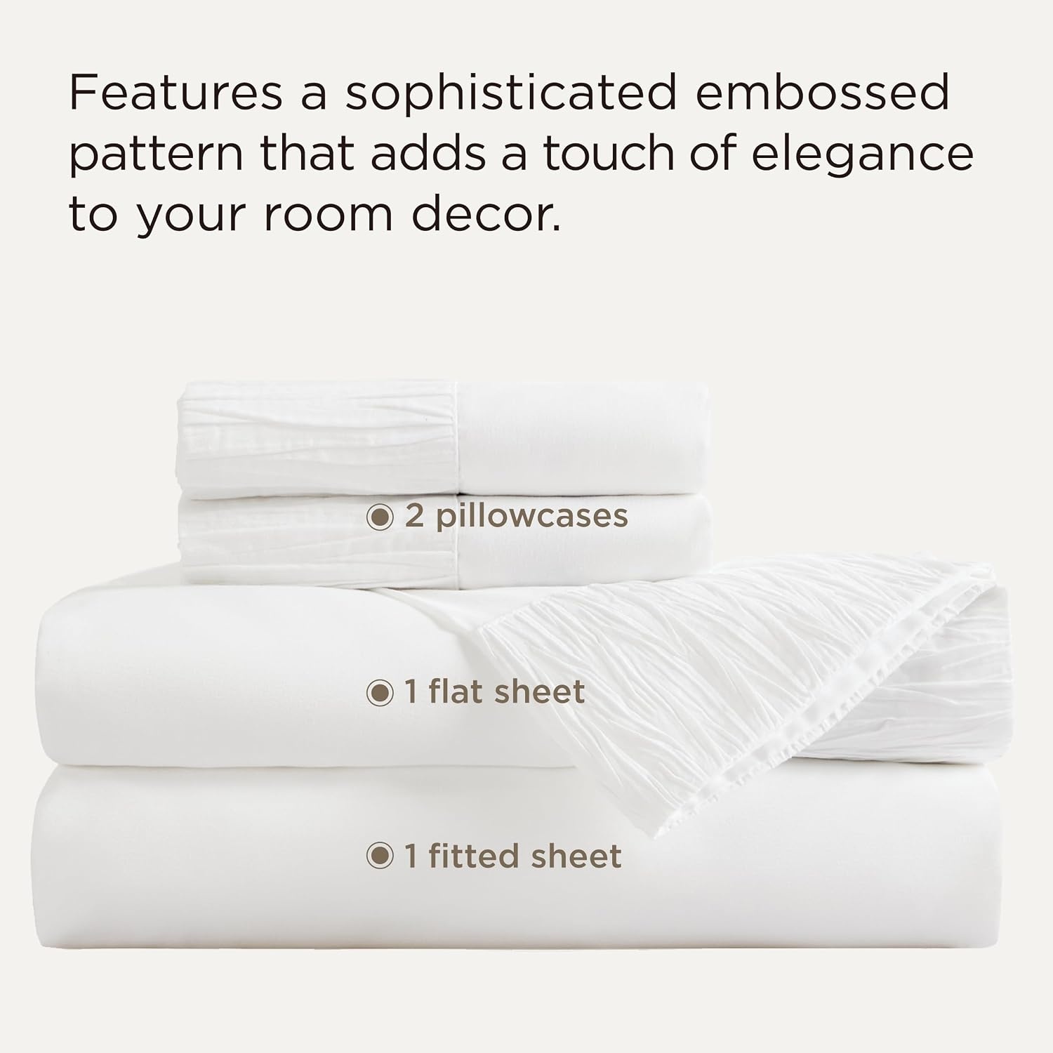 image:imageBedsure Twin XL Sheets Dorm Bedding 3 Pieces Soft Extra Long Twin Sheets Breathable Cooling Oeko Tex Deep Pocket Easy Care Resistant Sturdiness Lightweight College Dorm Bedding for StudentsWhite