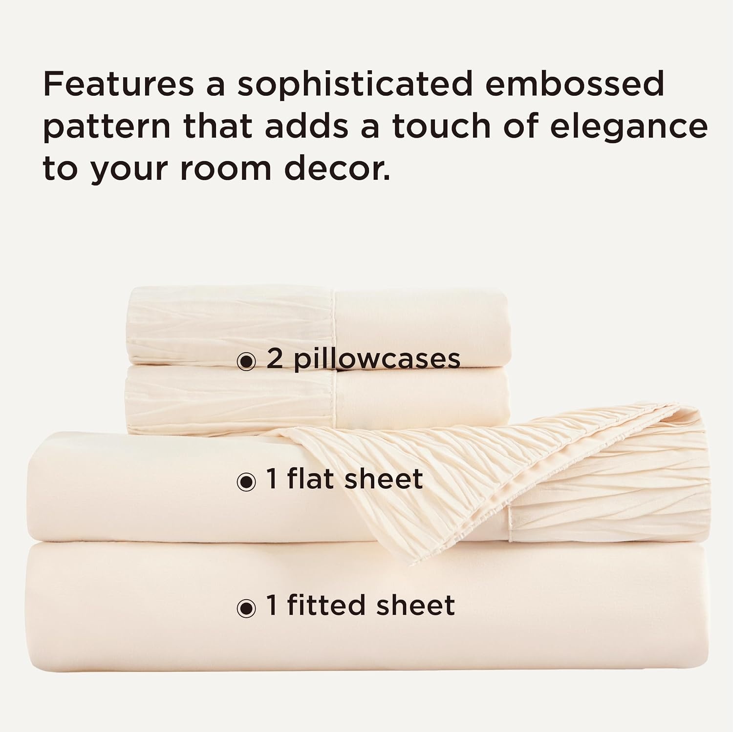 image:imageBedsure Twin XL Sheets Dorm Bedding 3 Pieces Soft Extra Long Twin Sheets Breathable Cooling Oeko Tex Deep Pocket Easy Care Resistant Sturdiness Lightweight College Dorm Bedding for Students08 Light Beige