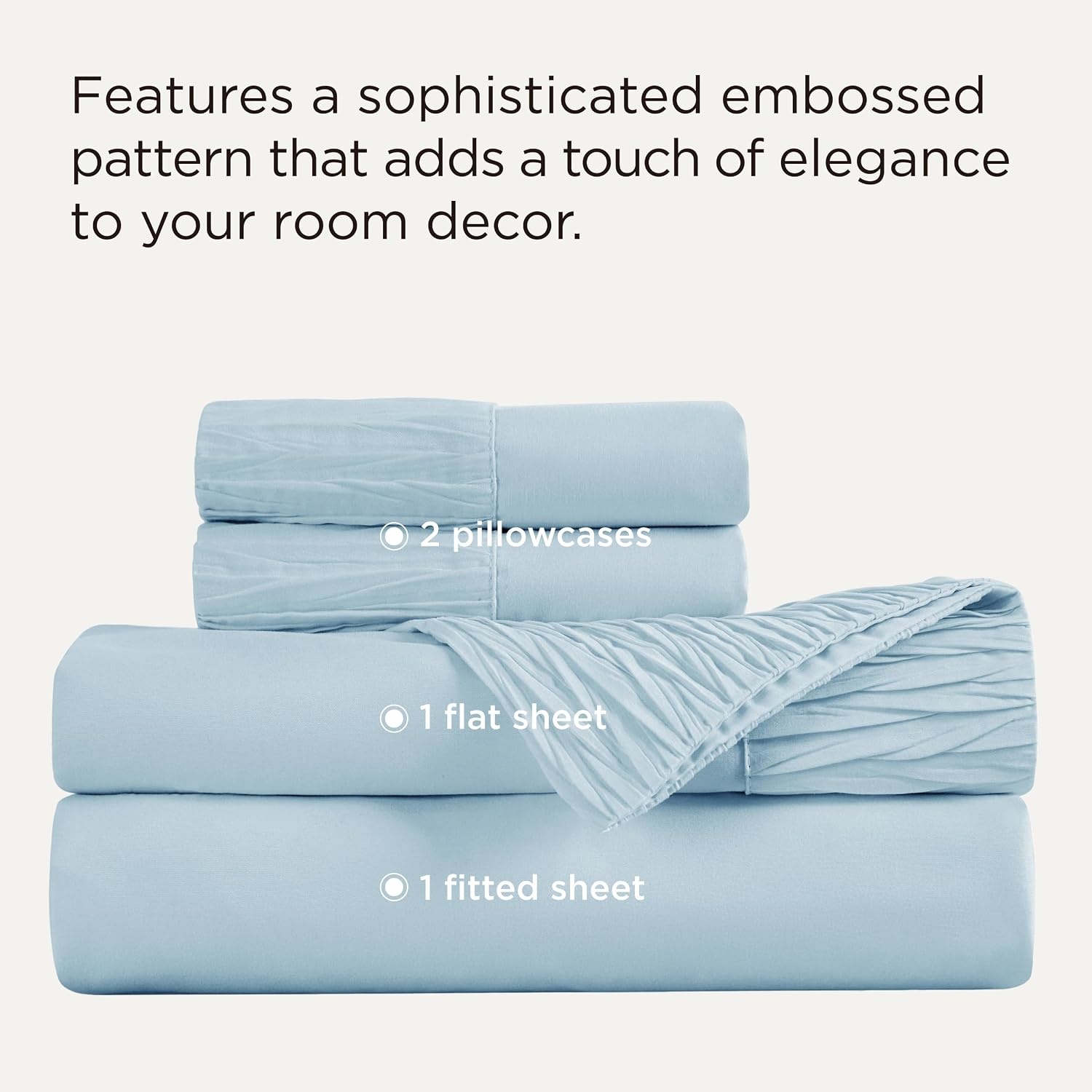 image:imageBedsure Twin XL Sheets Dorm Bedding 3 Pieces Soft Extra Long Twin Sheets Breathable Cooling Oeko Tex Deep Pocket Easy Care Resistant Sturdiness Lightweight College Dorm Bedding for StudentsLight Blue