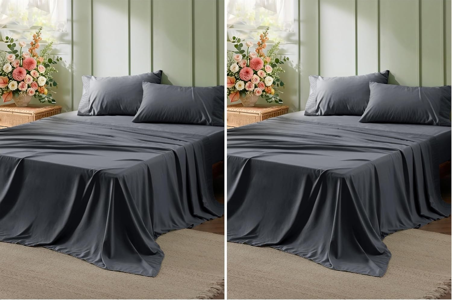 image:imageBedsure Twin XL Sheets Dorm Bedding 3 Pieces Soft Extra Long Twin Sheets Breathable Cooling Oeko Tex Deep Pocket Easy Care Resistant Sturdiness Lightweight College Dorm Bedding for StudentsGrey