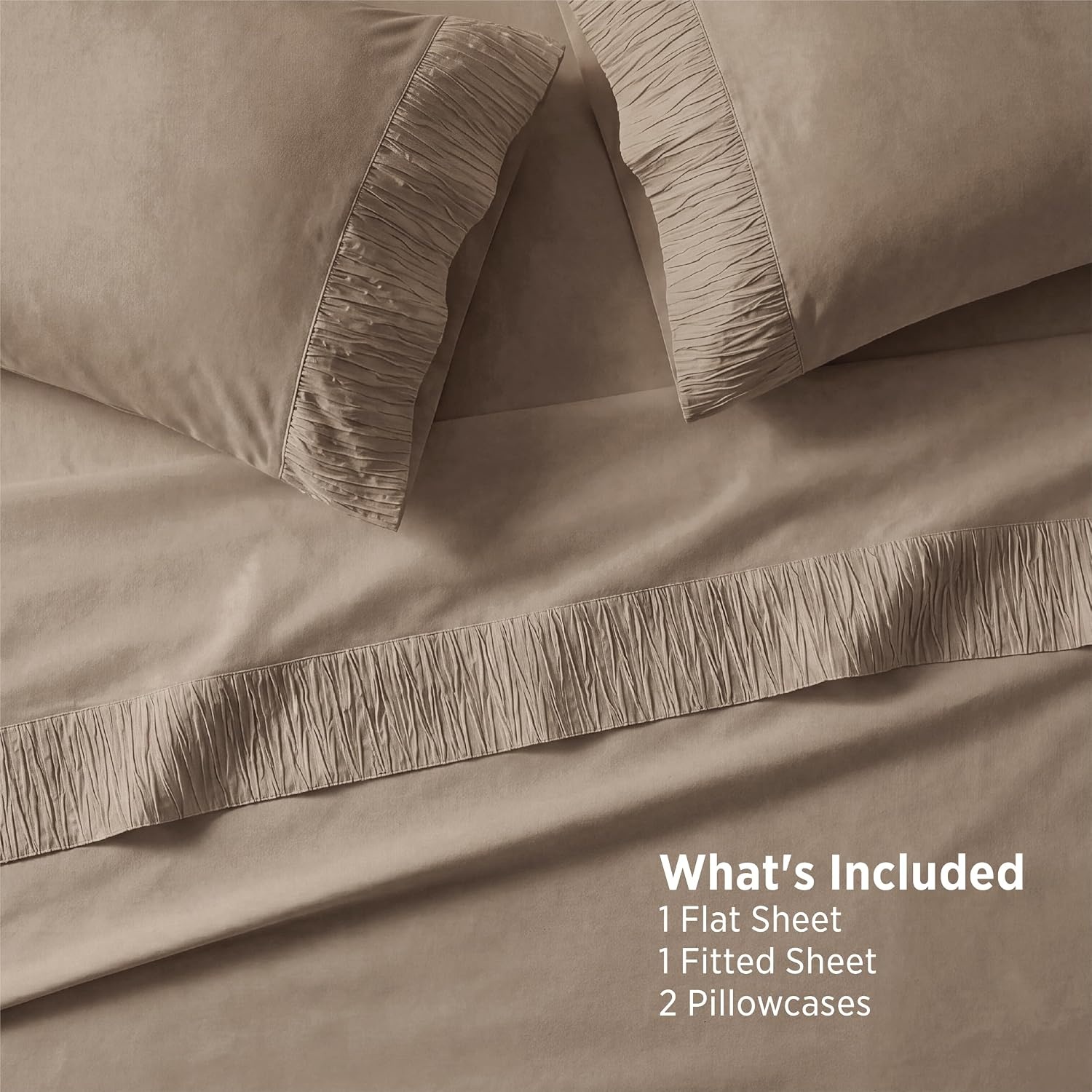 image:imageBedsure Twin XL Sheets Dorm Bedding 3 Pieces Soft Extra Long Twin Sheets Breathable Cooling Oeko Tex Deep Pocket Easy Care Resistant Sturdiness Lightweight College Dorm Bedding for Students15 Light Khaki