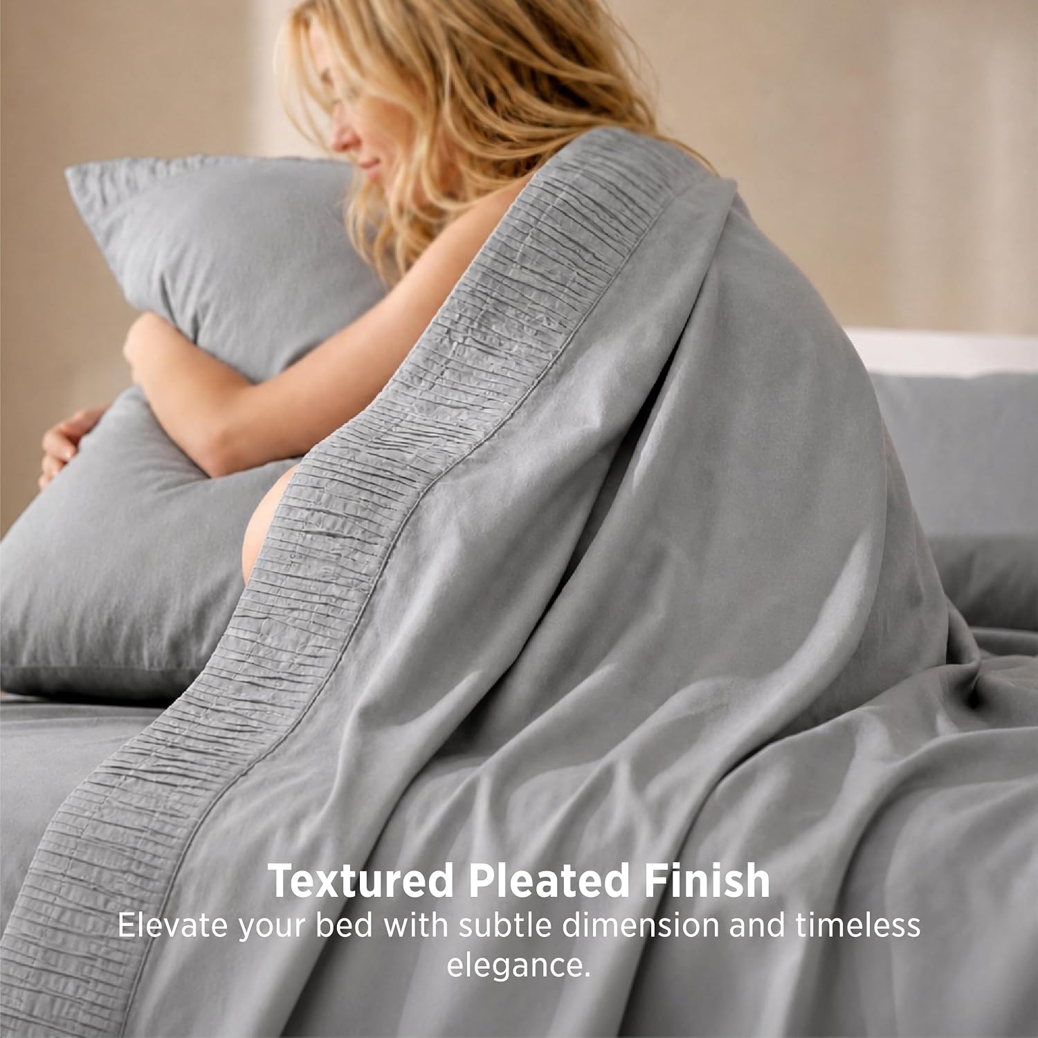 image:imageBedsure Twin XL Sheets Dorm Bedding 3 Pieces Soft Extra Long Twin Sheets Breathable Cooling Oeko Tex Deep Pocket Easy Care Resistant Sturdiness Lightweight College Dorm Bedding for Students19 Grey