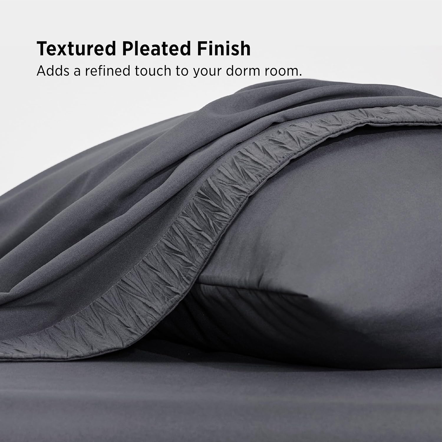 image:imageBedsure Twin XL Sheets Dorm Bedding 3 Pieces Soft Extra Long Twin Sheets Breathable Cooling Oeko Tex Deep Pocket Easy Care Resistant Sturdiness Lightweight College Dorm Bedding for Students01 Dark Grey