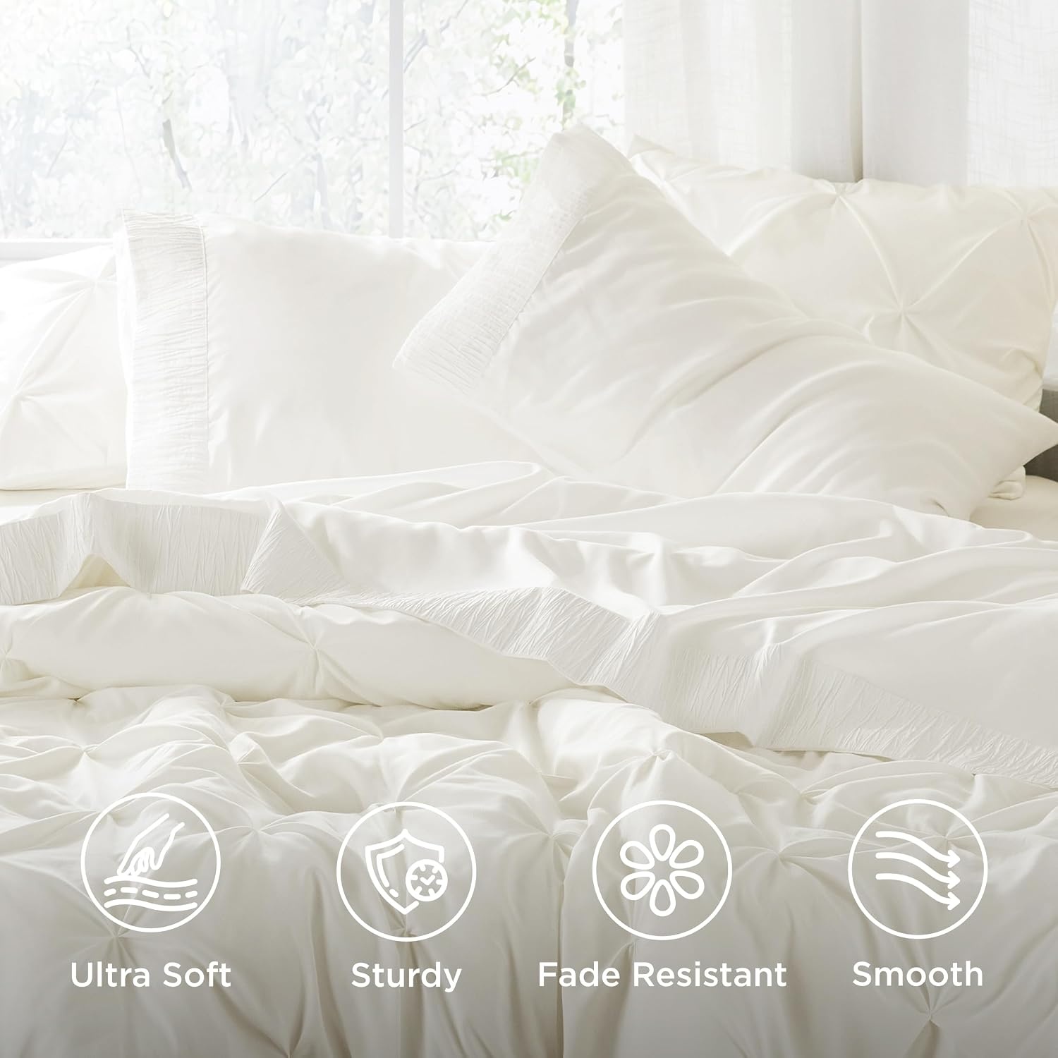 image:imageBedsure Twin XL Sheets Dorm Bedding 3 Pieces Soft Extra Long Twin Sheets Breathable Cooling Oeko Tex Deep Pocket Easy Care Resistant Sturdiness Lightweight College Dorm Bedding for Students09 Ivory