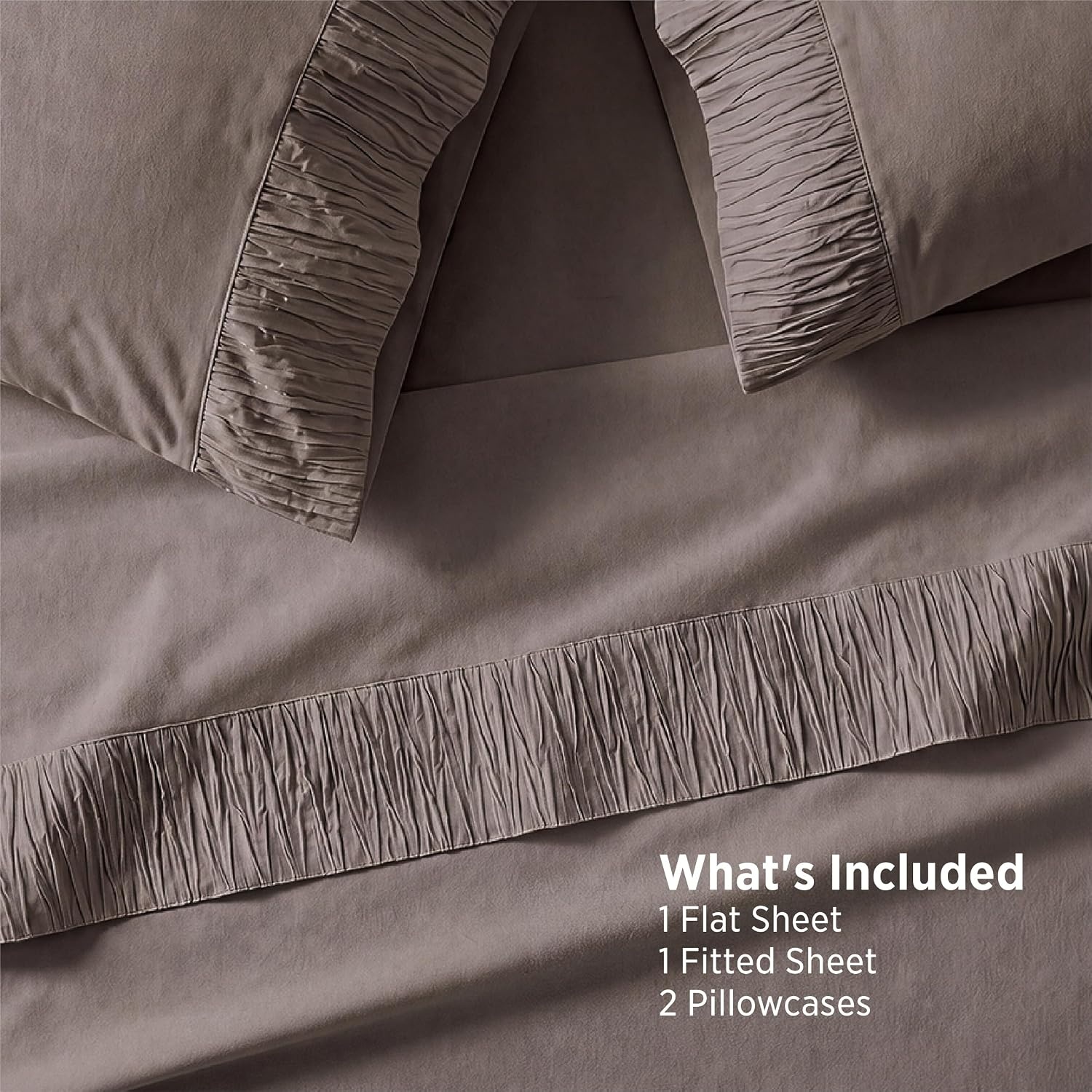 image:imageBedsure Twin XL Sheets Dorm Bedding 3 Pieces Soft Extra Long Twin Sheets Breathable Cooling Oeko Tex Deep Pocket Easy Care Resistant Sturdiness Lightweight College Dorm Bedding for Students07 Taupe Gray
