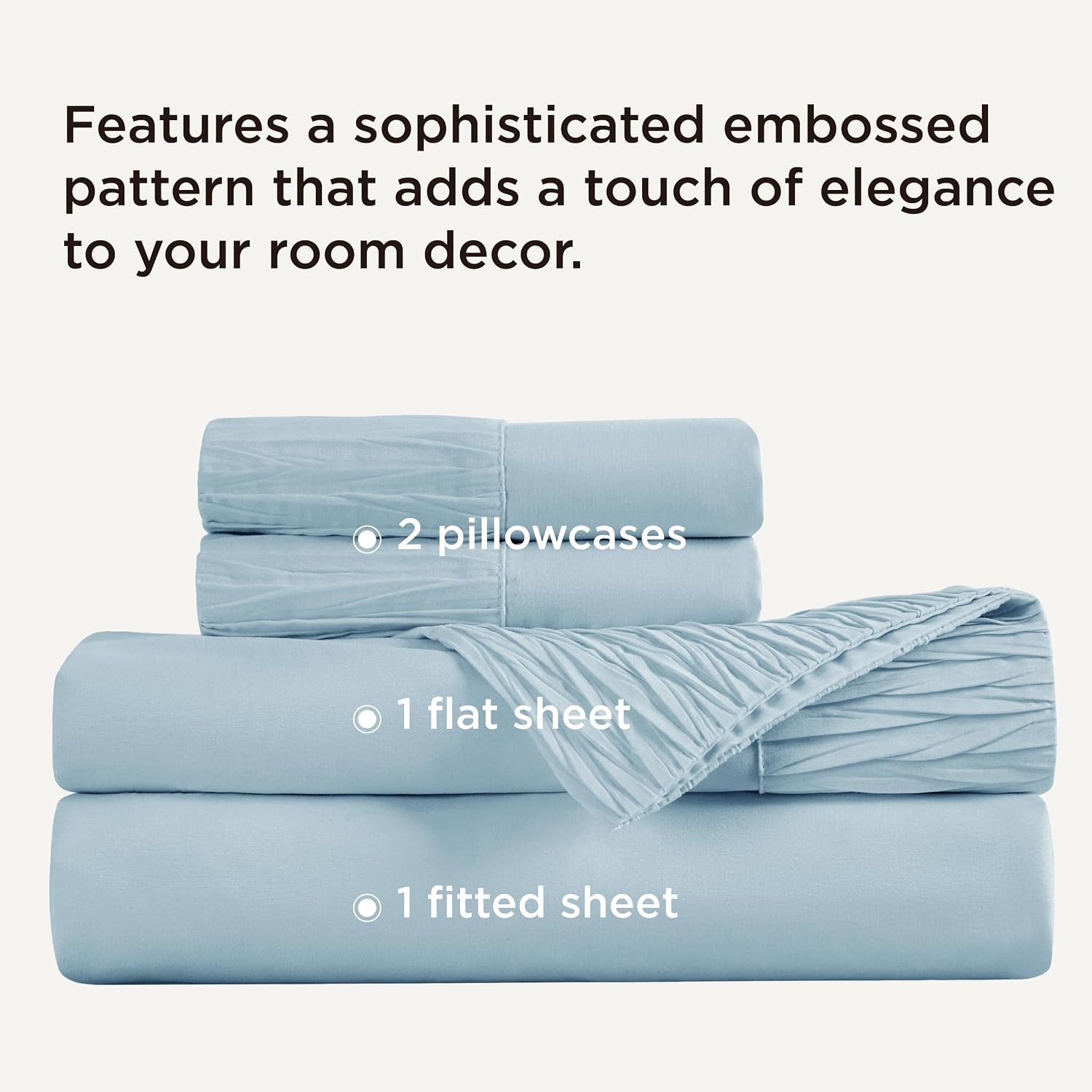 image:imageBedsure Twin XL Sheets Dorm Bedding 3 Pieces Soft Extra Long Twin Sheets Breathable Cooling Oeko Tex Deep Pocket Easy Care Resistant Sturdiness Lightweight College Dorm Bedding for StudentsLight Blue