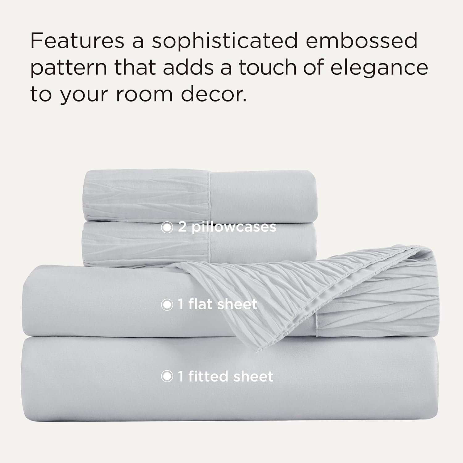 image:imageBedsure Twin XL Sheets Dorm Bedding 3 Pieces Soft Extra Long Twin Sheets Breathable Cooling Oeko Tex Deep Pocket Easy Care Resistant Sturdiness Lightweight College Dorm Bedding for Students02 Light Grey