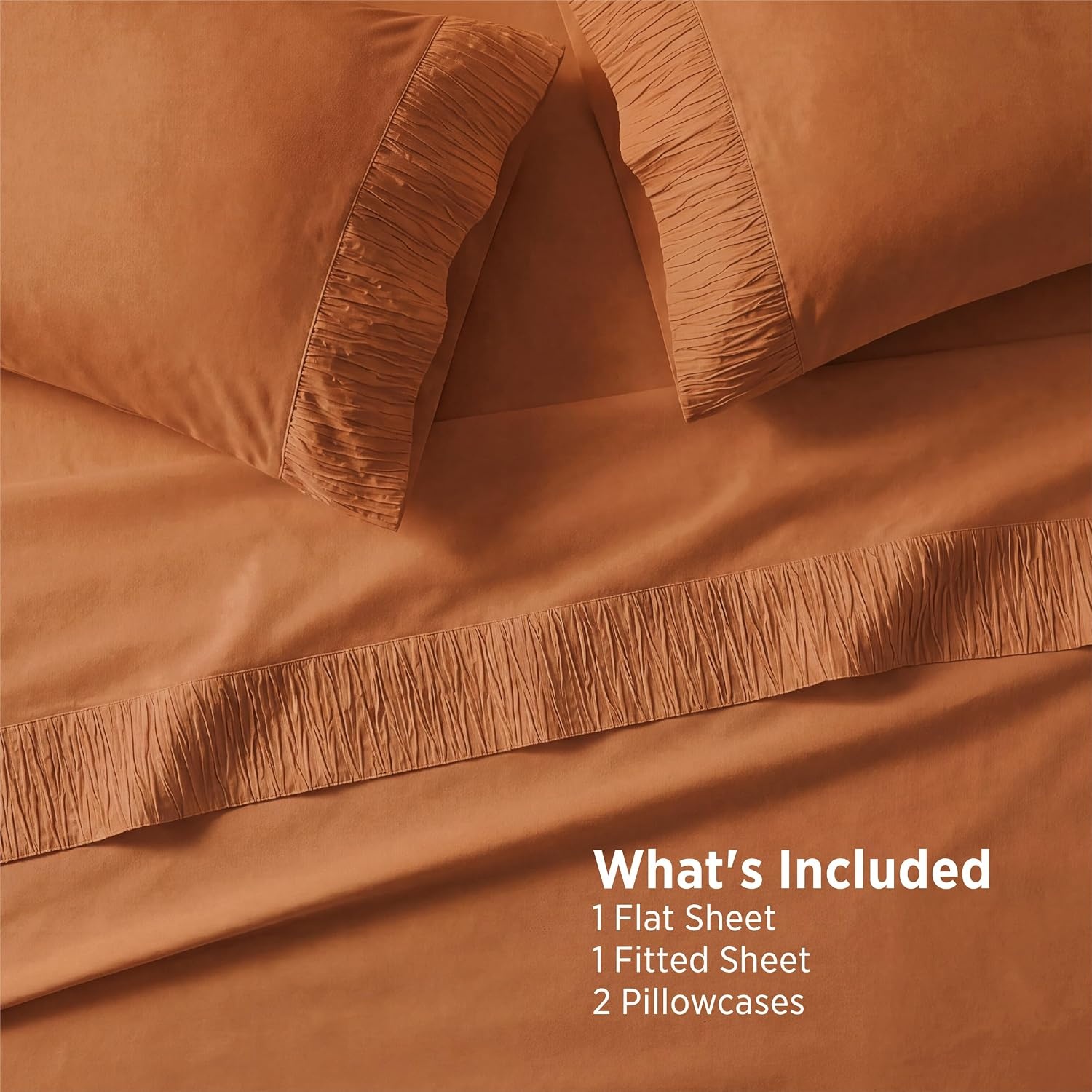 image:imageBedsure Twin XL Sheets Dorm Bedding 3 Pieces Soft Extra Long Twin Sheets Breathable Cooling Oeko Tex Deep Pocket Easy Care Resistant Sturdiness Lightweight College Dorm Bedding for Students22 Orange