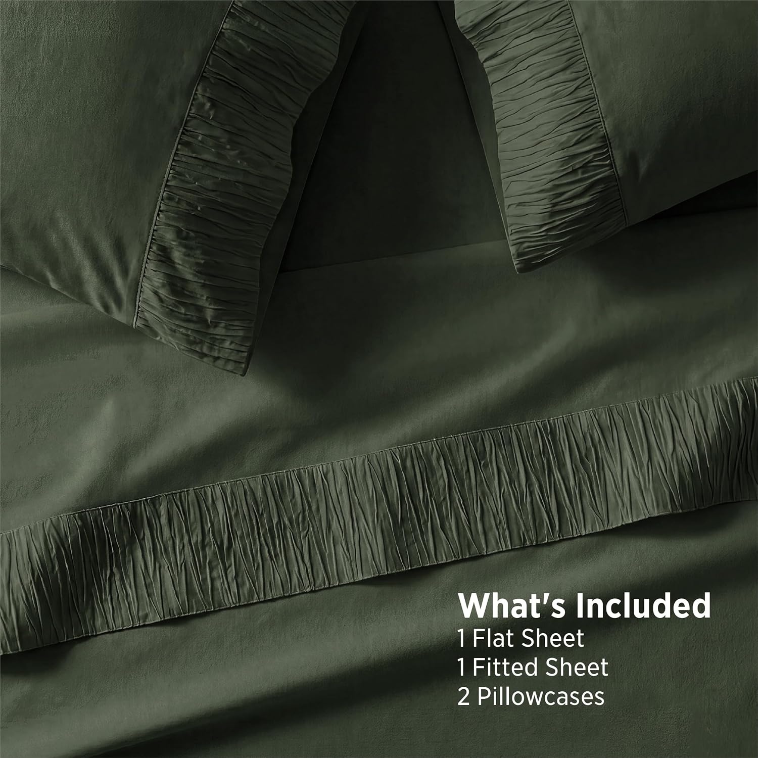 image:imageBedsure Twin XL Sheets Dorm Bedding 3 Pieces Soft Extra Long Twin Sheets Breathable Cooling Oeko Tex Deep Pocket Easy Care Resistant Sturdiness Lightweight College Dorm Bedding for Students13 Olive Green