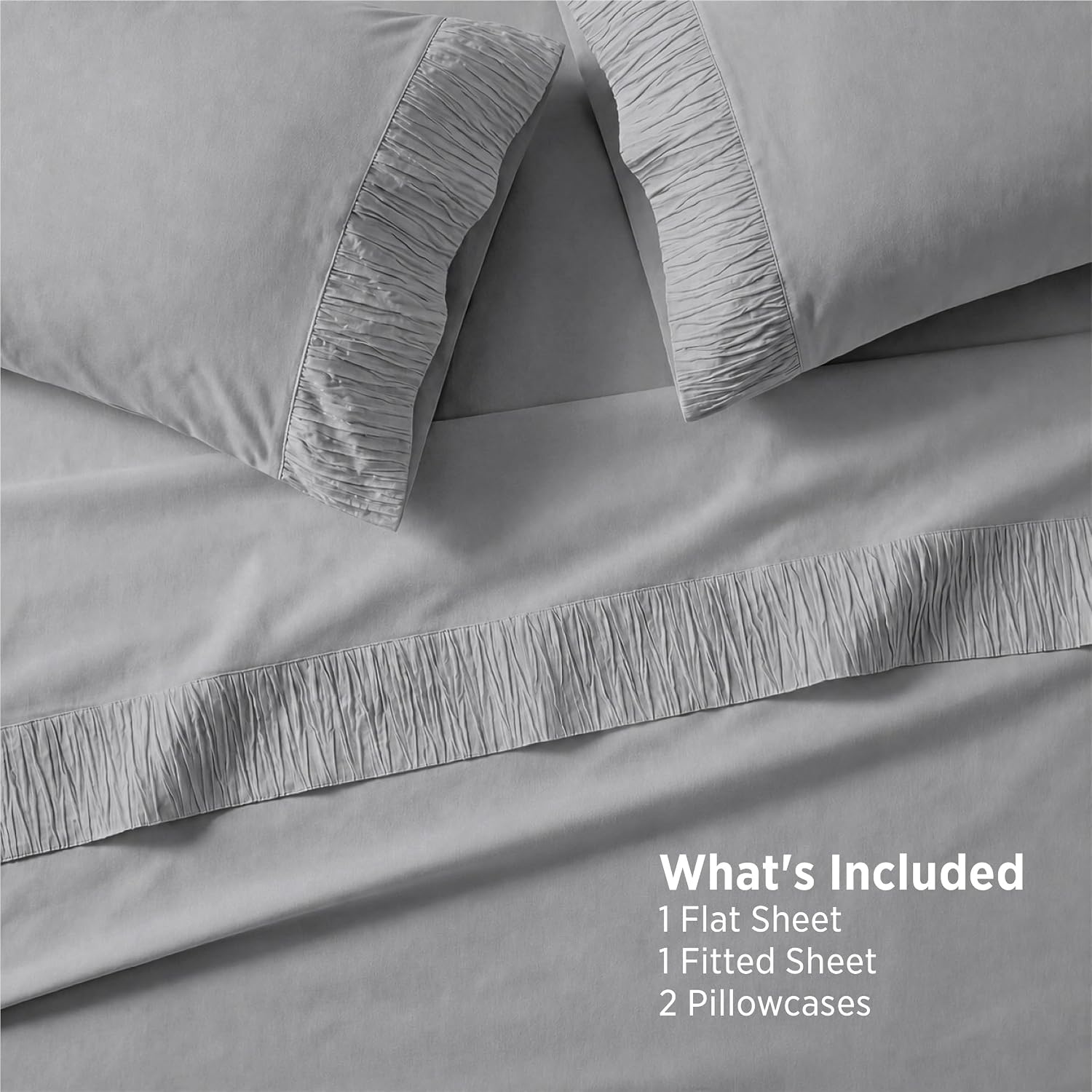 image:imageBedsure Twin XL Sheets Dorm Bedding 3 Pieces Soft Extra Long Twin Sheets Breathable Cooling Oeko Tex Deep Pocket Easy Care Resistant Sturdiness Lightweight College Dorm Bedding for Students19 Grey