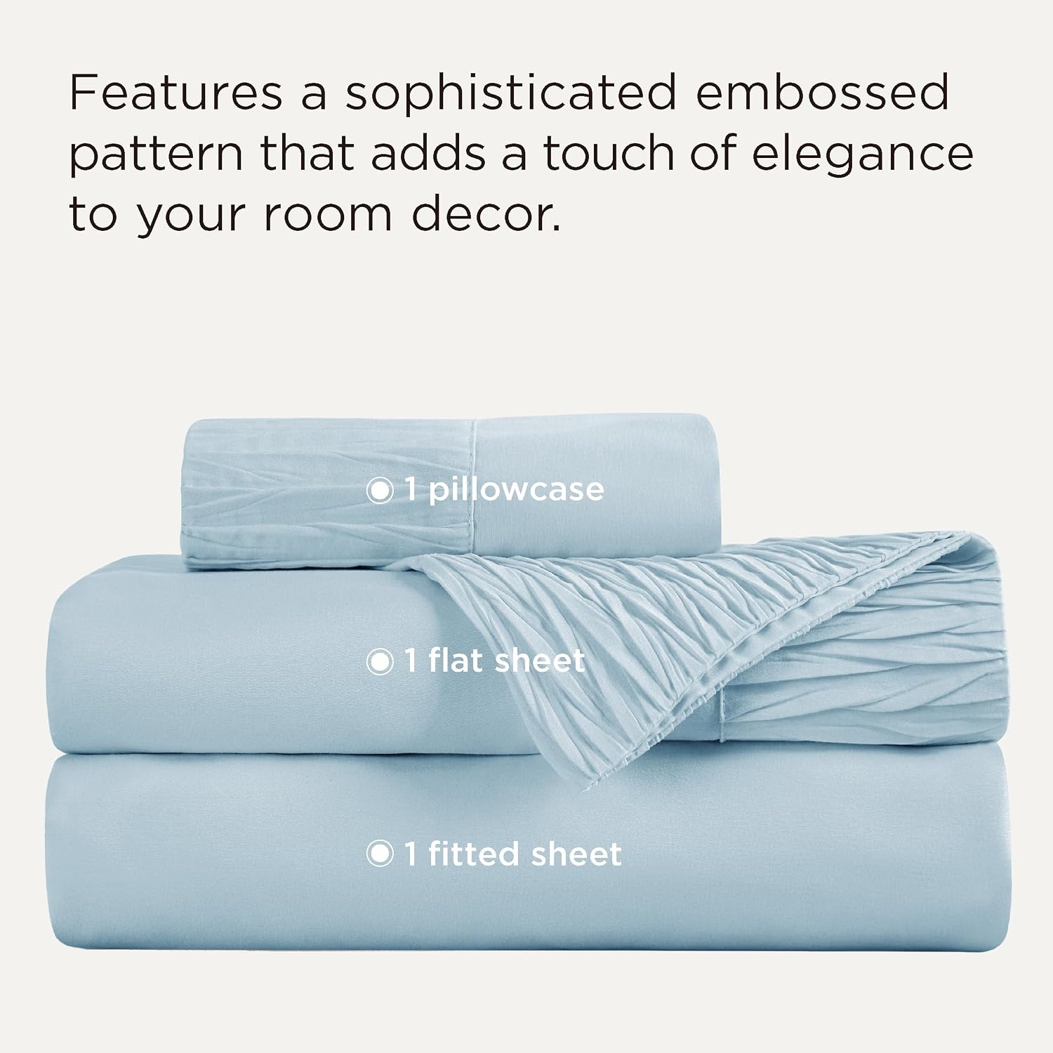 image:imageBedsure Twin XL Sheets Dorm Bedding 3 Pieces Soft Extra Long Twin Sheets Breathable Cooling Oeko Tex Deep Pocket Easy Care Resistant Sturdiness Lightweight College Dorm Bedding for StudentsLight Blue