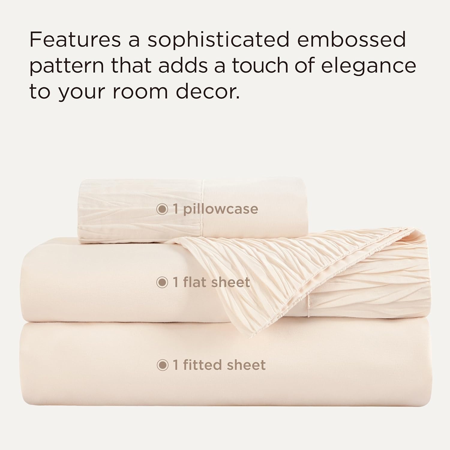 image:imageBedsure Twin XL Sheets Dorm Bedding 3 Pieces Soft Extra Long Twin Sheets Breathable Cooling Oeko Tex Deep Pocket Easy Care Resistant Sturdiness Lightweight College Dorm Bedding for Students08 Light Beige