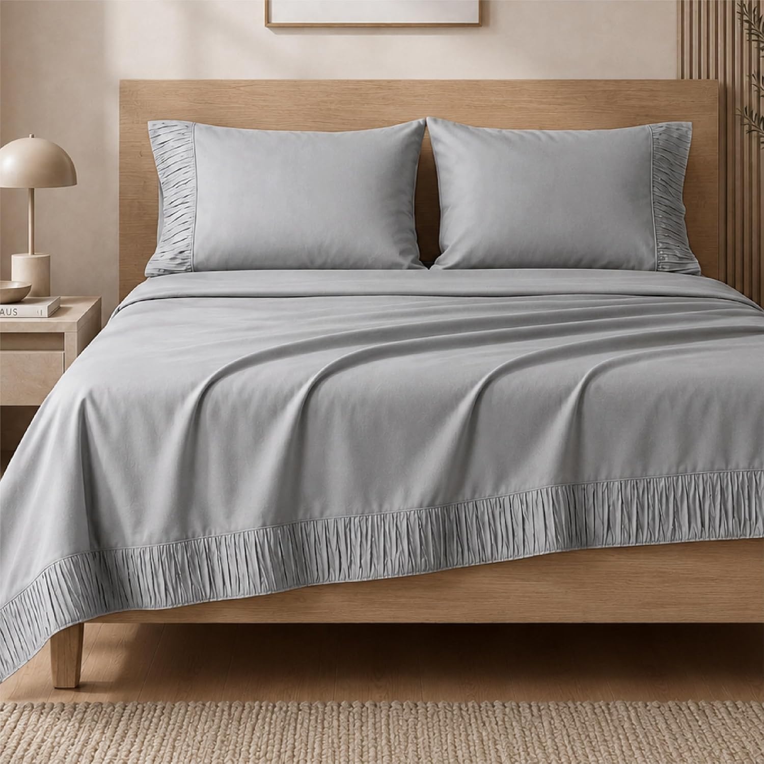 image:imageBedsure Twin XL Sheets Dorm Bedding 3 Pieces Soft Extra Long Twin Sheets Breathable Cooling Oeko Tex Deep Pocket Easy Care Resistant Sturdiness Lightweight College Dorm Bedding for Students19 Grey
