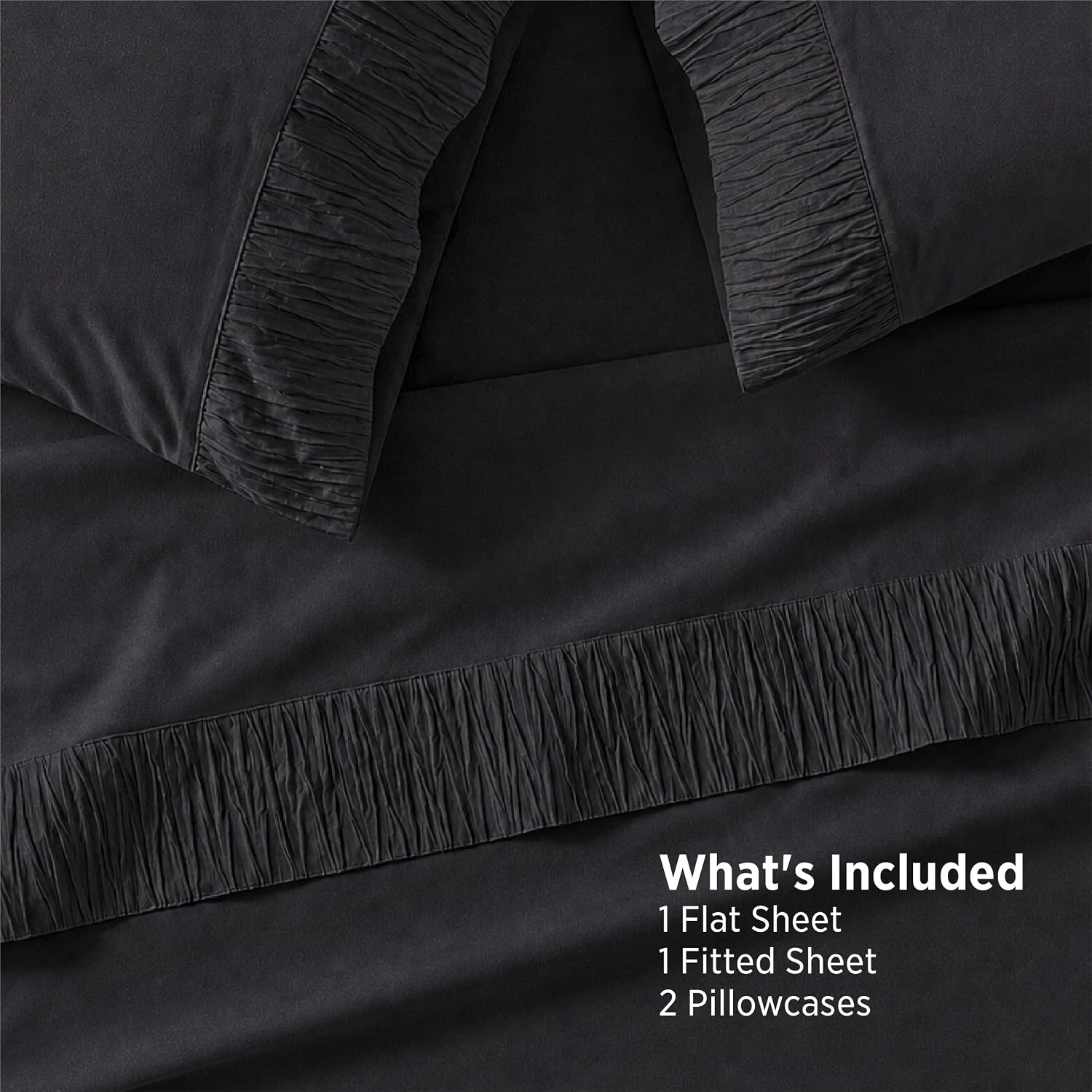 image:imageBedsure Twin XL Sheets Dorm Bedding 3 Pieces Soft Extra Long Twin Sheets Breathable Cooling Oeko Tex Deep Pocket Easy Care Resistant Sturdiness Lightweight College Dorm Bedding for Students04 Black