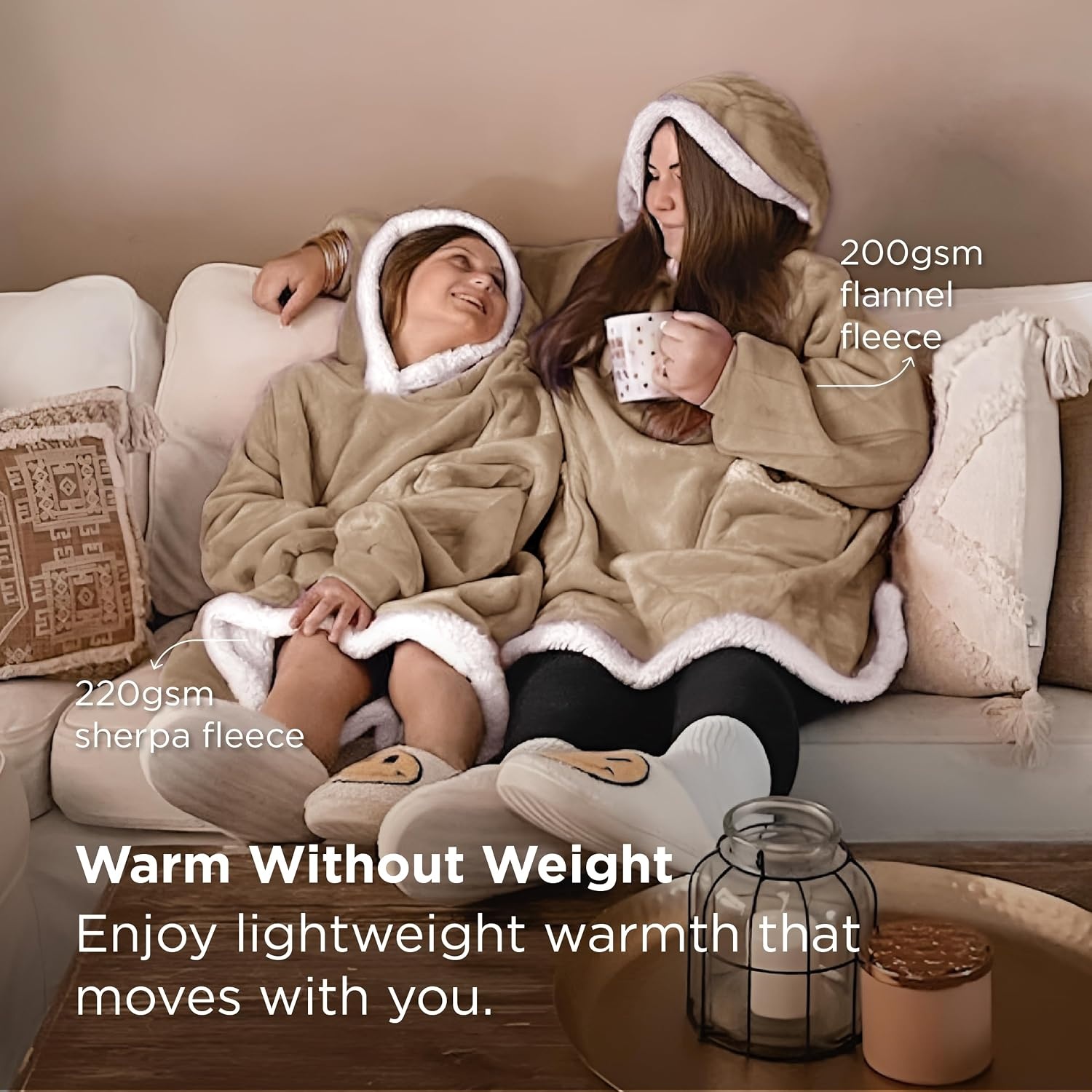 image:imageBedsure Wearable Blanket Sherpa Hoodie Gifts Sweatshirt Grey Standard Gifts for WomenMen Warm Soft Cozy Sherpa Fleece Machine Wash Birthday GiftsGold Brown