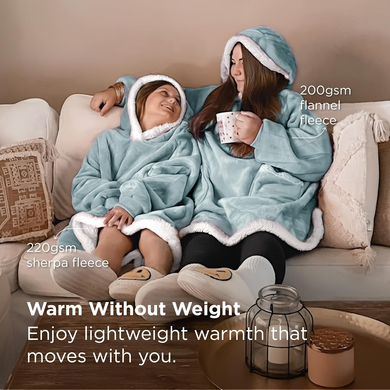 image:imageBedsure Wearable Blanket Sherpa Hoodie Gifts Sweatshirt Grey Standard Gifts for WomenMen Warm Soft Cozy Sherpa Fleece Machine Wash Birthday GiftsLight Green