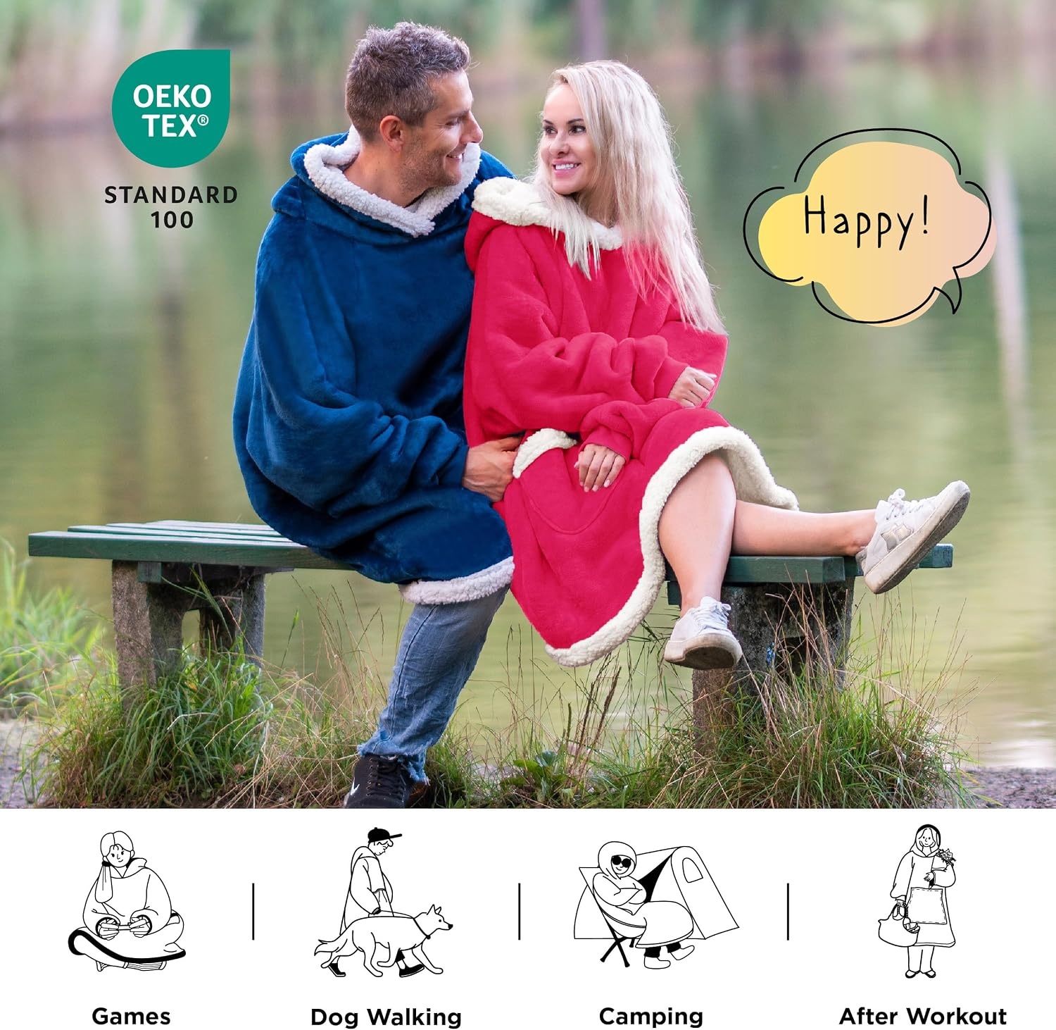 image:imageBedsure Wearable Blanket Sherpa Hoodie Gifts Sweatshirt Grey Standard Gifts for WomenMen Warm Soft Cozy Sherpa Fleece Machine Wash Birthday GiftsMagenta