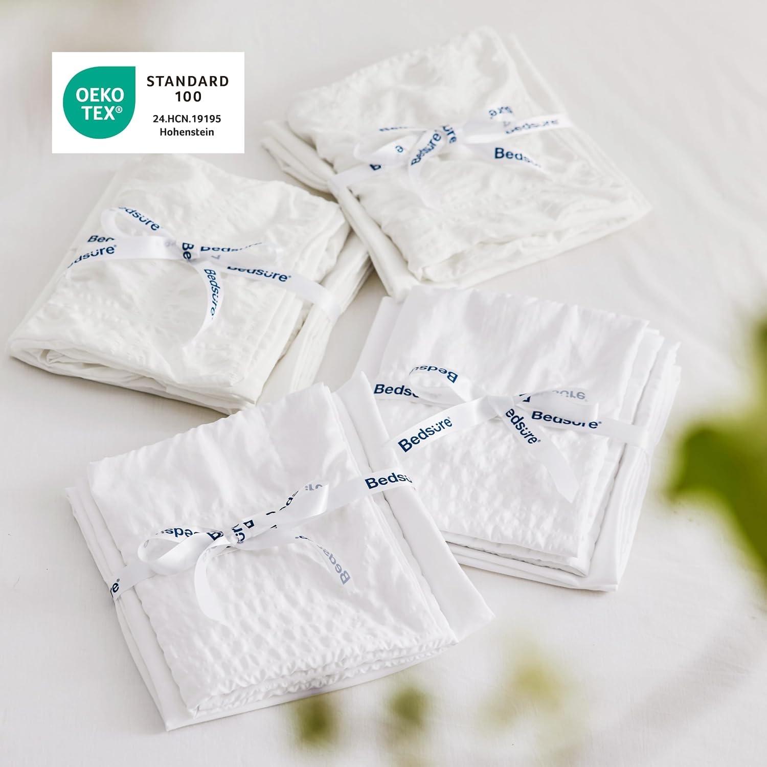 image:imageBedsure White Twin XL Comforter Sets 5 Piece Seersucker Twin XL Bed in a Bag Lightweight Soft White Comforter Set for College Dorm Comforters Sheets Pillowcases amp Shams01 White