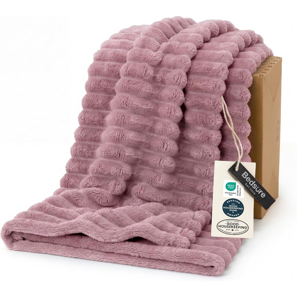 image:imageBedsure Soft Cozy Twin XL Blanket for Bed College Dorm Off White 66x90 Birthday Gifts for Women Mom Her Warm Lightweight Cozy Fluffy Throw Blanket Sofa Dorm Room Home Decor Machine WashablePink