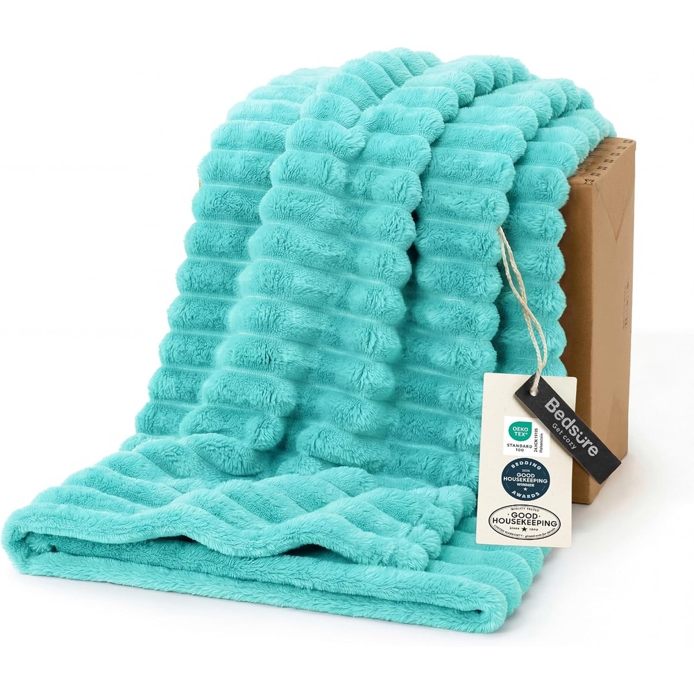 image:imageBedsure Soft Cozy Twin XL Blanket for Bed College Dorm Off White 66x90 Birthday Gifts for Women Mom Her Warm Lightweight Cozy Fluffy Throw Blanket Sofa Dorm Room Home Decor Machine WashableBlue Fog