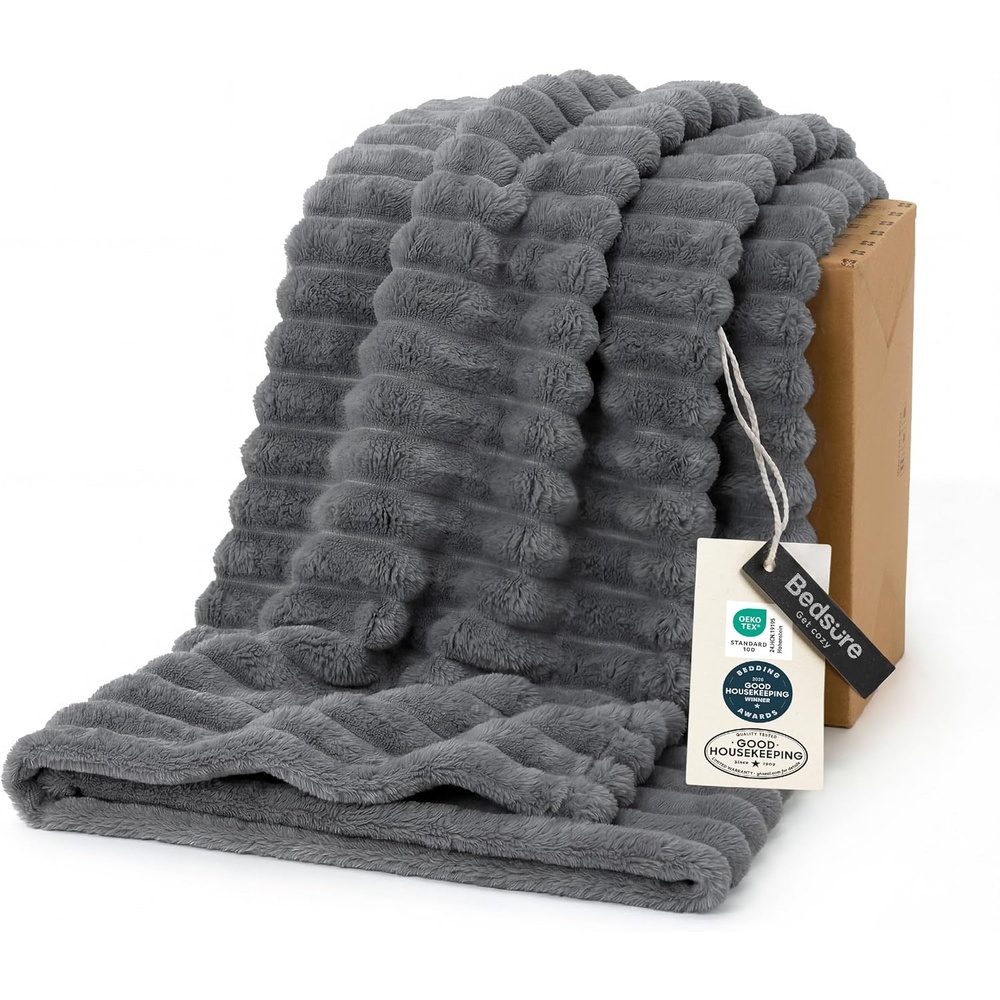image:imageBedsure Soft Cozy Twin XL Blanket for Bed College Dorm Off White 66x90 Birthday Gifts for Women Mom Her Warm Lightweight Cozy Fluffy Throw Blanket Sofa Dorm Room Home Decor Machine WashableFrost Gray