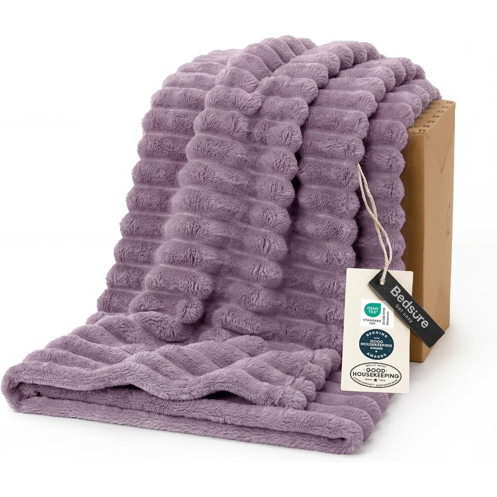image:imageBedsure Soft Cozy Twin XL Blanket for Bed College Dorm Off White 66x90 Birthday Gifts for Women Mom Her Warm Lightweight Cozy Fluffy Throw Blanket Sofa Dorm Room Home Decor Machine WashableLight Purple