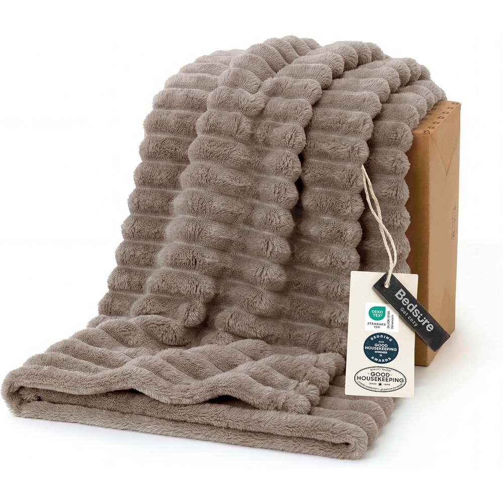 image:imageBedsure Soft Cozy Twin XL Blanket for Bed College Dorm Off White 66x90 Birthday Gifts for Women Mom Her Warm Lightweight Cozy Fluffy Throw Blanket Sofa Dorm Room Home Decor Machine WashableLight Brown