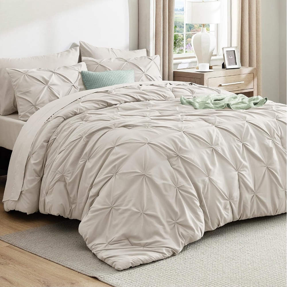 image:imageBedsure Twin XL Comforter Set Pink Dorm Room Essentials for Girls Extra Long Twin XL Bedding Set with Sheets All Season Down Alternative Comforter with Sheets Pillowcase amp Sham17 Linen
