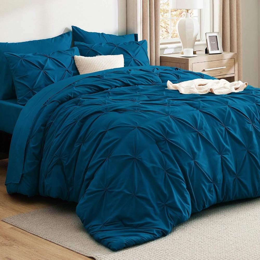 image:imageBedsure Twin XL Comforter Set Pink Dorm Room Essentials for Girls Extra Long Twin XL Bedding Set with Sheets All Season Down Alternative Comforter with Sheets Pillowcase amp Sham14 Teal