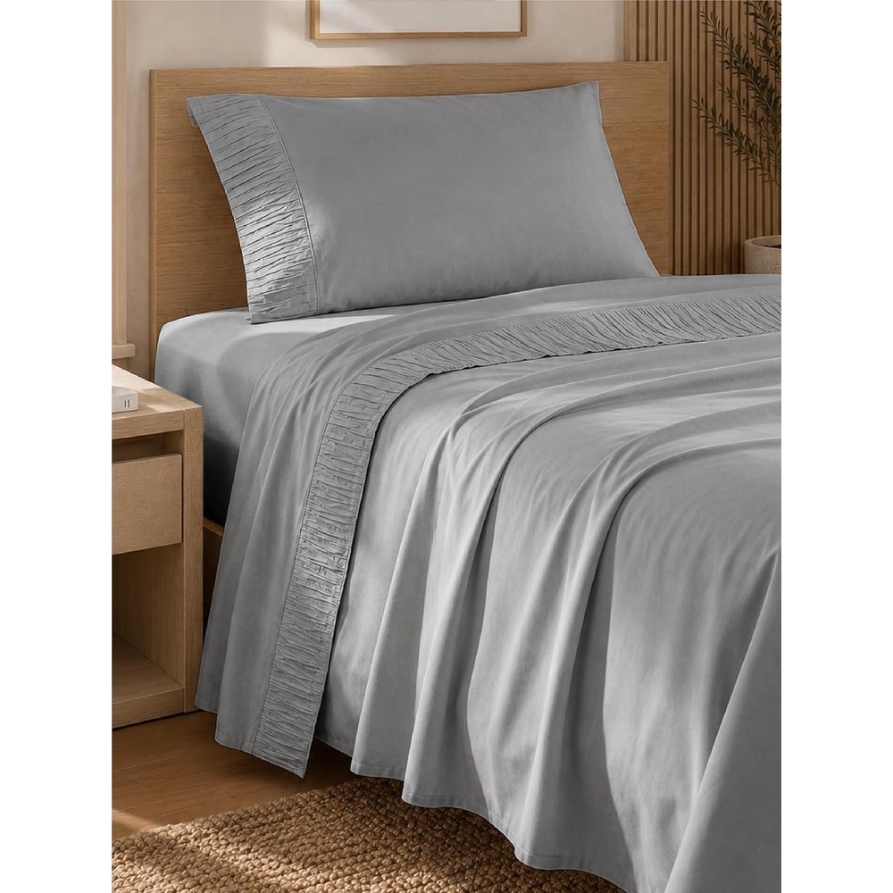 image:imageBedsure Twin XL Sheets Dorm Bedding  3 Pieces Soft Extra Long Twin Sheets  Breathable Cooling Oeko Tex Deep Pocket Easy Care Resistant Sturdiness Lightweight College Dorm Bedding for Students19  Grey