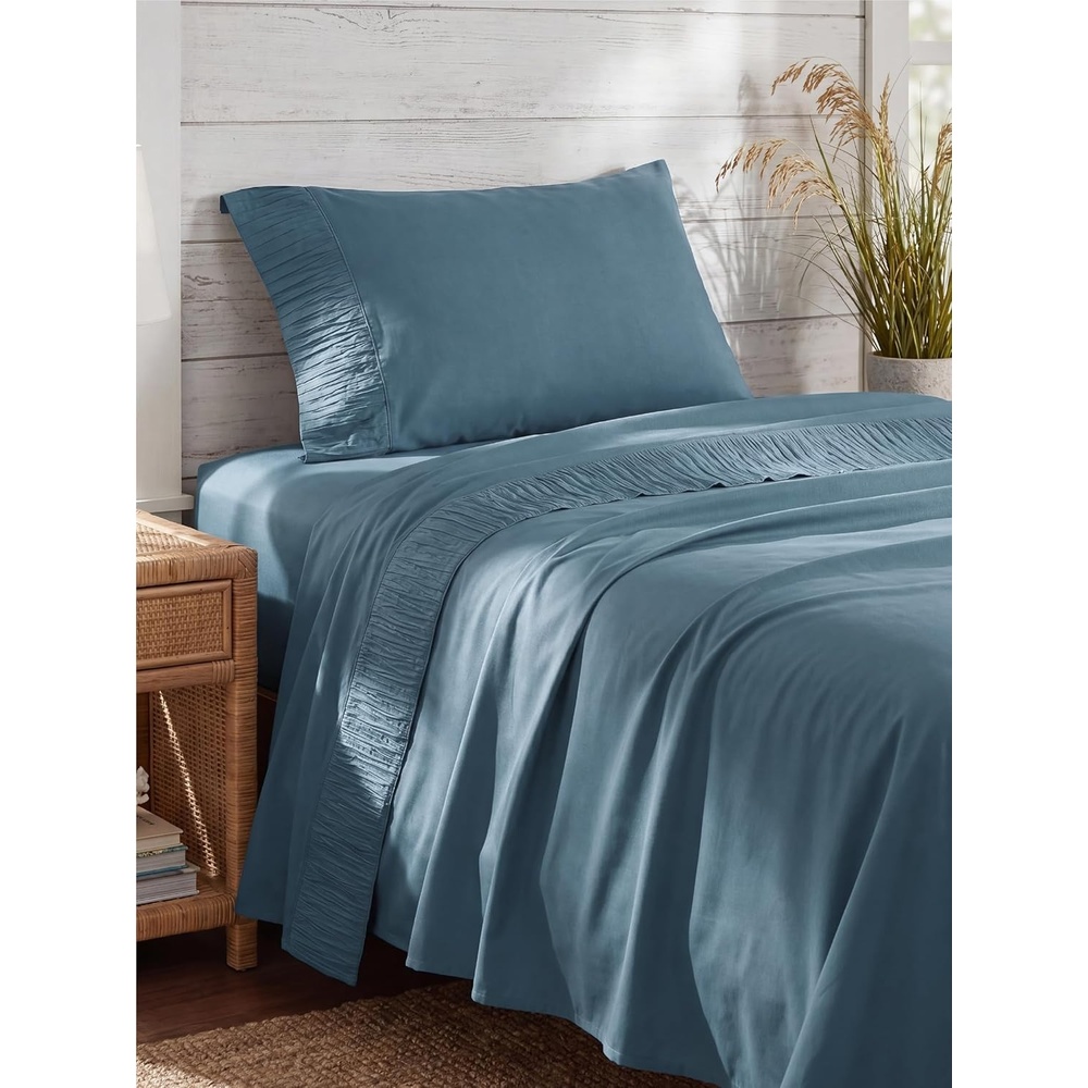 image:imageBedsure Twin XL Sheets Dorm Bedding  3 Pieces Soft Extra Long Twin Sheets  Breathable Cooling Oeko Tex Deep Pocket Easy Care Resistant Sturdiness Lightweight College Dorm Bedding for Students17  Mineral Blue