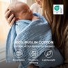Bedsure 100% Cotton Muslin Blanket Twin XL for Bed – 4-Layer Breathable and Lightweight Soft Gauze Muslin Blankets for Adults, PureWoven Thin Summer Blanket for College Dorm, Linen Beige, 66×90 Inches(07 – Blue)