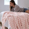Bedsure 3D Fleece Bubble Blankets for Couch – Cute Pink Throw Blanket for Sofa Bedroom Decor – Luxury Soft Cozy Pink Birthday Gifts for Women Girls, Lightweight, Light Pink, 50″×60″(02 Light Pink)