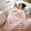 Bedsure 3D Fleece Bubble Blankets for Couch – Cute Pink Throw Blanket for Sofa Bedroom Decor – Luxury Soft Cozy Pink Birthday Gifts for Women Girls, Lightweight, Light Pink, 50″×60″(02 Light Pink)