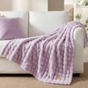 Bedsure 3D Fleece Bubble Blankets for Couch – Cute Pink Throw Blanket for Sofa Bedroom Decor – Luxury Soft Cozy Pink Birthday Gifts for Women Girls, Lightweight, Light Pink, 50″×60″(06 Light Purple)