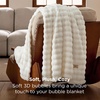 Bedsure 3D Fleece Bubble Blankets for Couch – Cute Pink Throw Blanket for Sofa Bedroom Decor – Luxury Soft Cozy Pink Birthday Gifts for Women Girls, Lightweight, Light Pink, 50″×60″(01 Off White)