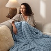Bedsure 3D Fleece Bubble Blankets for Couch – Cute Pink Throw Blanket for Sofa Bedroom Decor – Luxury Soft Cozy Pink Birthday Gifts for Women Girls, Lightweight, Light Pink, 50″×60″(03 Celestial Blue)