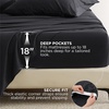 Bedsure Deep Pocket Queen Sheets, 6 Piece, Prewashed Ultra-Soft, 18-inch | Extra Deep Pocket, Breathable, Secure Fit, Hotel Luxury Bedding, Dual Side Pockets, Fade Resistant, For Air Mattress(Black)
