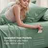 Bedsure Deep Pocket Queen Sheets, 6 Piece, Prewashed Ultra-Soft, 18-inch | Extra Deep Pocket, Breathable, Secure Fit, Hotel Luxury Bedding, Dual Side Pockets, Fade Resistant, For Air Mattress(Sage Green)