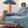 Bedsure Deep Pocket Queen Sheets, 6 Piece, Prewashed Ultra-Soft, 18-inch | Extra Deep Pocket, Breathable, Secure Fit, Hotel Luxury Bedding, Dual Side Pockets, Fade Resistant, For Air Mattress(Dusty Blue)